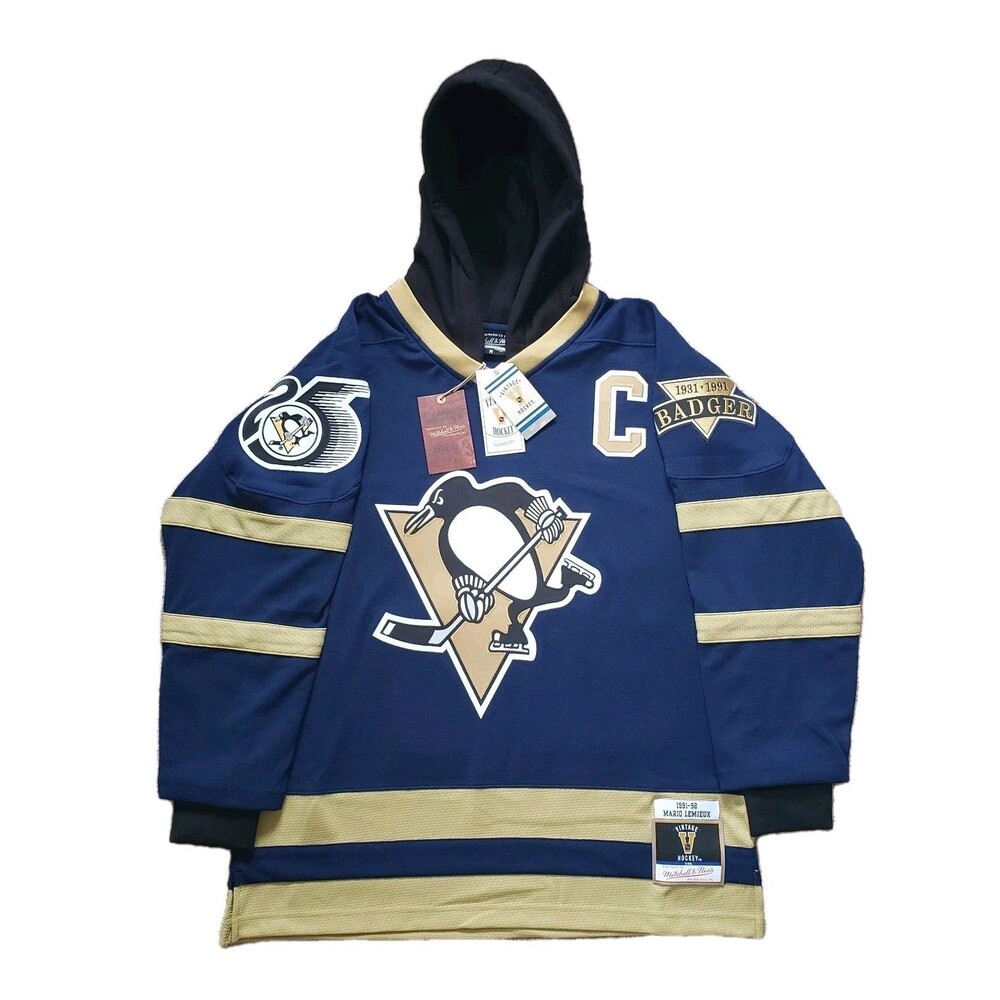 Just Don X Pittsburgh Penguins Mitchell & Ness Sz Medium Mens Blue Jersey Hoodie